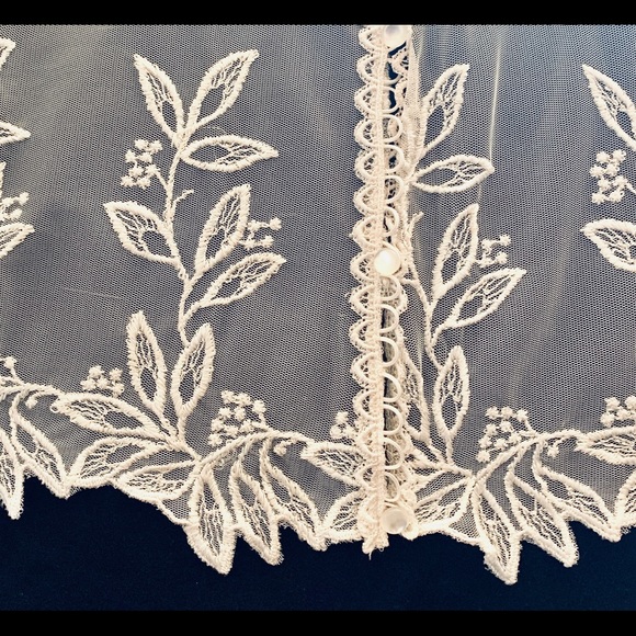 Vintage Lace Vest Ivory Hippie Boho Shabby Chic - Picture 6 of 7